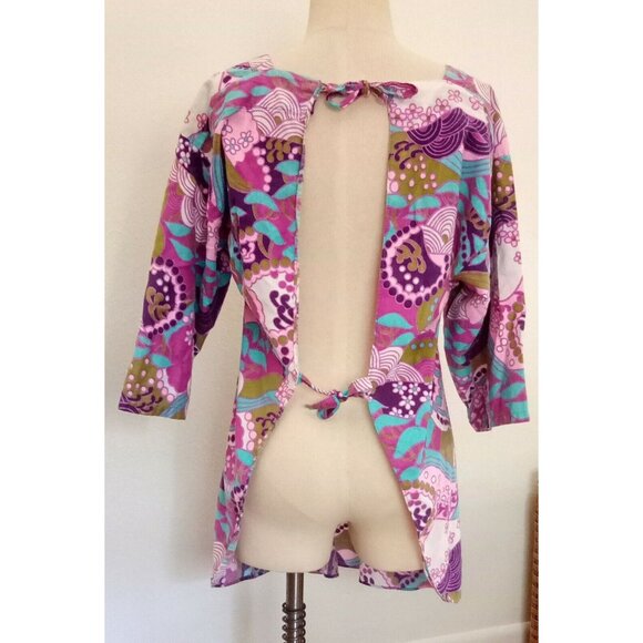 Vintage Design House Smock Shirt  Dress Mod  Asian Inspired Pop Art - Picture 6 of 6